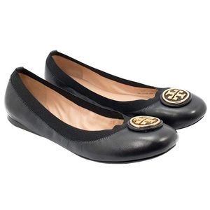 NIB black Tory Burch Caroline flat size 6